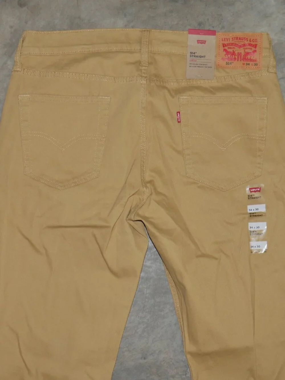 Levi's 514 Mens Twill Jean Pants Size 34x30 Stretch Caraway Cruz Twill Brown NWT